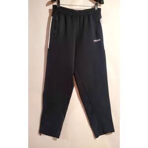 Adidas VTG Y2K Ankle Zip Pull On Track Pants Mens Size S Ribbed Black 3 Stripe